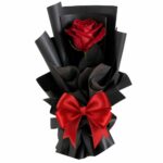 # 00001 - A Unique Bouquet of Red Rose in Royal Black Paper