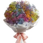 A Luxurious & Premium Bouquet of Rainbow Color Gypsophila's