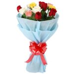 A Fancy Bunch of 12 Mix Color Roses