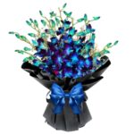 A Premium Luxurious Bunch of 9 Blue Orchids