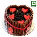 Kitkat Choco Truffle Heart Shape Premium Cake