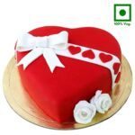 A Premium Heart Shape Fondant Cake (Flavor Selection Available)