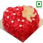 A Rose Heart Design Premium Cake (Flavor Selection Available)