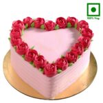 A Roses Heart Design Premium Cake (Flavor Selection Available)