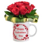 # 01 - A Valentine Special 10 Fresh Red Roses in Ceramic Mug