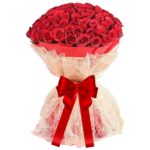 A Big Elegant Bunch of 121 Fresh Red Roses