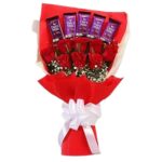 # 01 - A 5 Cadbury Chocolates & 8 Red Roses Bouquet