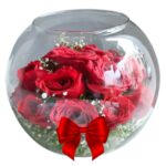 A Classy Bowl Vase Premium Arrangement of 12 Red Roses