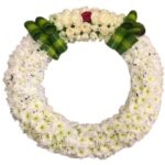 White Roses & Sevanti Flowers Wreath