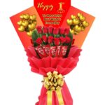# 001 - An Anniversary Special - Unique Personalized Printed Message Bouquet of Roses & Chocolates