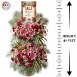 Big 4 FEET Personalized Photo Premium Arrangement of Pink Lilies & Carnations