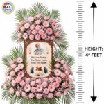 Big 4 FEET Personalized Photo Premium Arrangement of Pink Roses & Gerberas