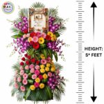 Big 5 FEET Personalized Photo Premium Arrangement of Orchids, Gerbera & Roses