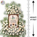 Big 4 FEET Personalized Photo Premium Arrangement of White Roses & Gerberas