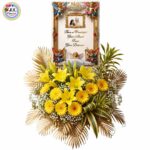 Personalized Photo Premium Arrangement of Yellow Lilies & Gerberas