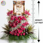 Big 2.5 FEET Personalized Photo Premium Arrangement of Pink Lilies & Carnations