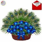 PEACOCK Theme Exotic Luxurious Arrangement (Blue Orchids)