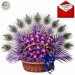 PEACOCK Theme Exotic Luxurious Arrangement (Purple Orchids)