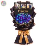 A Beautiful Personalized Premium Photo Printed Bouquet of Blue Orchids