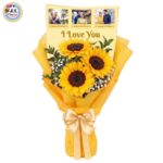 A Beautiful Personalized Premium Photo Printed Bouquet of Sunflowers