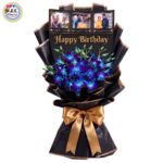 A Beautiful Personalized Premium Photo Printed Bouquet of Blue Orchids