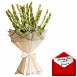 An Elegant Bunch of 10 Fragrant Rajnigandha Flowers