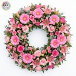 WREATH - of Pink Lilies, Roses & Gerberas (Medium)