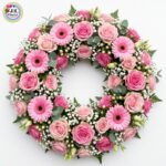 WREATH - of Pink Roses & Gerberas (Small)