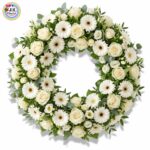 WREATH - of White Roses & Gerberas (Medium)