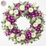 WREATH - of Purple Orchids, Roses & Gerberas (Medium)