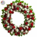 WREATH - of Red & White Roses (Large)